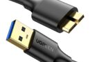 UGREEN Cabo micro USB 3.0 USB 3.0 tipo A macho para cabo micro B compatível com disco rígido de câmera Samsung Galaxy S5 Note 3 e mais 1,5 pés