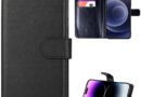Capa Capinha Carteira Para iPhone 11 12 Pro 13 14 Pro Max Case Porta Cartões Em Couro Flip Wallet 360 Anti Impacto (iPhone 12 Pro)