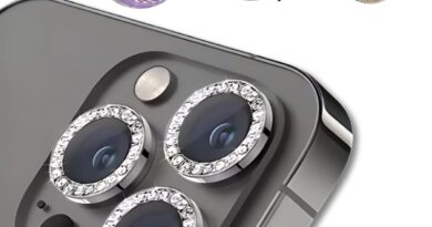 Kit 3 Película Lente Strass Câmera Compatível Com iPhone 16 Pro / 16 Pro Max Dourado/Prata (Prata)