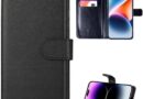 Capa Capinha Carteira Para iPhone 14 Case Porta Cartões Em Couro Flip Wallet 360 Anti Impacto (iPhone 14)