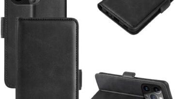 Capa Capinha Carteira Preta Com Porta Cartão Compatível Com iPhone 15, 15 Plus, 15 Pro, 15 Pro Max – (Hard Glass Store) (iPhone 15 Pro Max (6.7))