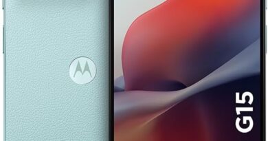 Smartphone Motorola Moto g15-128GB 12GB (4GB RAM+8GB Ram Boost) e Camera 50MP com AI e Night Vision Bateria de 5200 mAh Tela FHD+ 6.7″ com Superbrilho NFC – Azul Claro