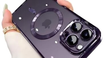 Capa Capinha Clear Case Premium Compatível com Mag-Safe para Carregamento com Indução Para iPhone 14 Pro Max (Roxo Profundo)