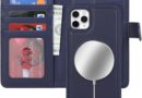 Havaya Capa para iPhone 11 Pro Max Magsafe compatível 2 em 1 destacável com suporte para cartão de couro PU Flip Folio slots para cartão de crédito suporte magnético à prova de choque capa de telefone