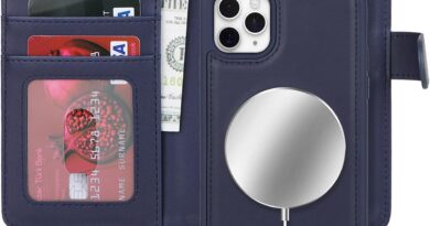 Havaya Capa para iPhone 11 Pro Max Magsafe compatível 2 em 1 destacável com suporte para cartão de couro PU Flip Folio slots para cartão de crédito suporte magnético à prova de choque capa de telefone