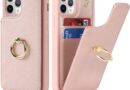 Lipvina Capa para iPhone 11 Pro Max com porta-cartão, suporte para cartão de crédito, suporte de anel, capa carteira de telefone fofa à prova de choque para mulheres (6,5 polegadas, ouro rosa)
