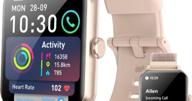 Smartwatch,Relógio Inteligente Tela Full Touch 1.85″ para Mulheres,100+ Modos Esportivos,Chamadas Bluetooth, Assistente de Voz, Compatível com iOS/Android,Inclui 2 Pulseiras,Rosa