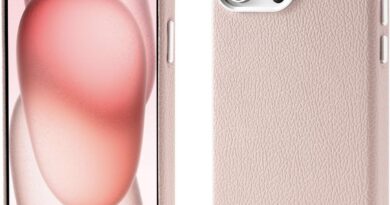 Capa de couro para iPhone, Compatível com MagSafe e carregamento sem fio, À prova d’água de choque e de sujeira, Botões de metal e moldura da câmera, Capa para iPhone (cor-de-rosa, iPhone 15)