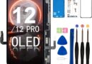 SIMDOG Kit de substituição de tela OLED para iPhone 12/12 Pro [NÃO LCD] Tela Full HD de 6,1 polegadas, digitalizador de tela sensível ao toque, montagem completa + ferramentas de reparo + protetor de