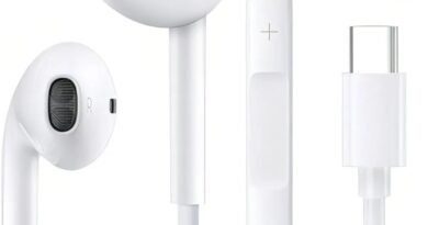 Fone de Ouvido Tipo C com Microfone – Compatível com Todos Celulares com Entrada USB-C, Smartphones, Tablets, Notebooks, Iphone e Android, Com Fio, Estéreo