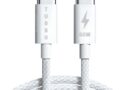 Cabo USB-C 60W trançado em nylon reforçado, compatível com celulares com entrada Tipo-C, carregamento rápido premium