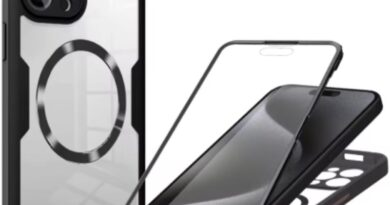 Capa 2IN1 Proteção 360 Para iPhone 15 Pro Max + Frente e Traseira Silicone Transparente Magnético Cobertura Completa (PRETO)