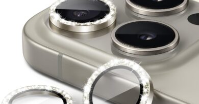 JETech Protetor Lente Câmera para iPhone 15 Pro 6,1 Polegadas e iPhone 15 Pro Max 6,7 Polegadas, Bling Glitter Individual 9H Tampa de Anel de Metal, HD Claro, 1 Conjunto (Titânio Natural)