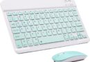 Conjunto de teclado e mouse Bluetooth ultrafino, recarregável, portátil, sem fio, para Apple iPad, iPhone iOS 13 e acima, Samsung, tablet, celular, smartphone, Android, Windows (verde)