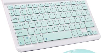 Conjunto de teclado e mouse Bluetooth ultrafino, recarregável, portátil, sem fio, para Apple iPad, iPhone iOS 13 e acima, Samsung, tablet, celular, smartphone, Android, Windows (verde)