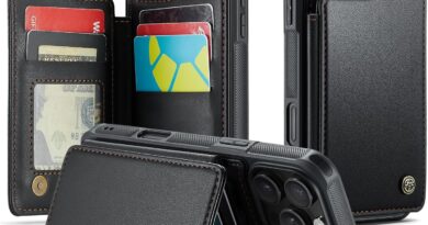 Capa carteira compatível com iPhone 16 Pro Max de 6,9 polegadas com suporte para cartão com bloqueio RFID para mulheres e homens, capa de telefone à prova de choque com fecho magnético duplo