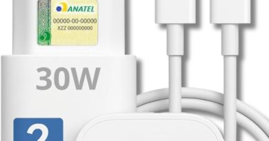 Carregador Turbo 30W Compatível iPhone 15/16/17-16 PRO, 16 PRO MAX iPhone 15 PLUS 15 PRO 15 PRO MAX, GALAXY – Todos ANDROID Entrada TIPO-C + Cabo Reforçado USB-C – Fast Power