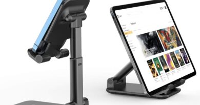 Suporte de celular ajustável, suporte de telefone celular dobrável para mesa, suporte de telefone portátil, compatível com iPhone 11 Pro/11 Pro Max/XR/X/XS Max,Galaxy S10/S9/S8 e mais dispositivos de 4 a 7 polegadas, Preto