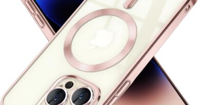 Capinha Case Capa Transparente Magnética Anti Impacto Slim Luxo Premium Proteção de Câmera Para iPhone (Rose, iPhone 15 Pro Max)