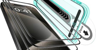 Kit ESR 3 de película de vidro temperado para iPhone 15 Pro Max, [rigidez 9H] [anti-estilhaçamento de nível militar], cobertura total, bandeja ajuste impecável, transp.HD, resistência a riscos