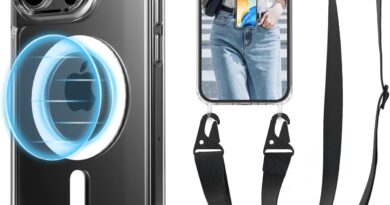 UnnFiko Capa para iPhone 16 Pro Max compatível com Magsafe transparente, capa transversal para celular com alça de ombro, proteção à prova de choque, capa magnética para iPhone 16 Pro Max (cordão