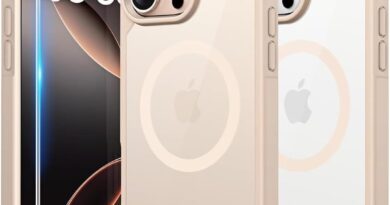 Capa 3 em 1 para iPhone 16 Pro Max, Compatível com M4gS4fe, Proteção de Nível Militar, 2 Protetores de Tela 9H, Capa Magnética à Prova de Choque, Design Fino e Não Amarela, Cor Deserto
