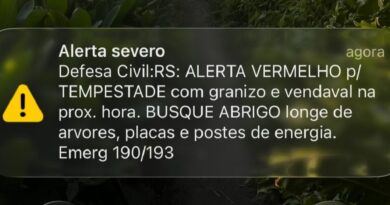 Defesa Civil emite aviso por celular para temporais com granizo e ventania nas próximas horas em Porto Alegre | G1